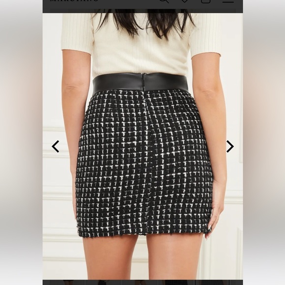 Marciano Elegant Tweed Wool Mini Skirt - Size S - Picture 5 of 10